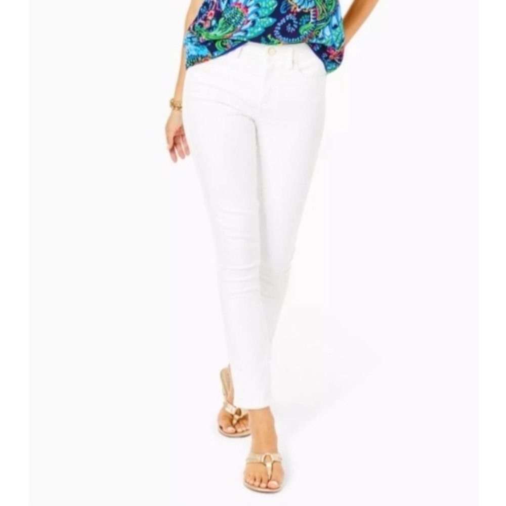 NWT LILLY PULITZER South Ocean High Rise Jeans - Resort White Sz 0